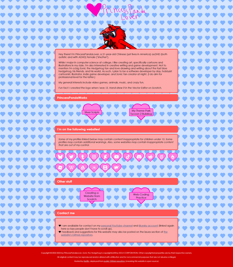 The website's homepage as of version 1.0 in 2025