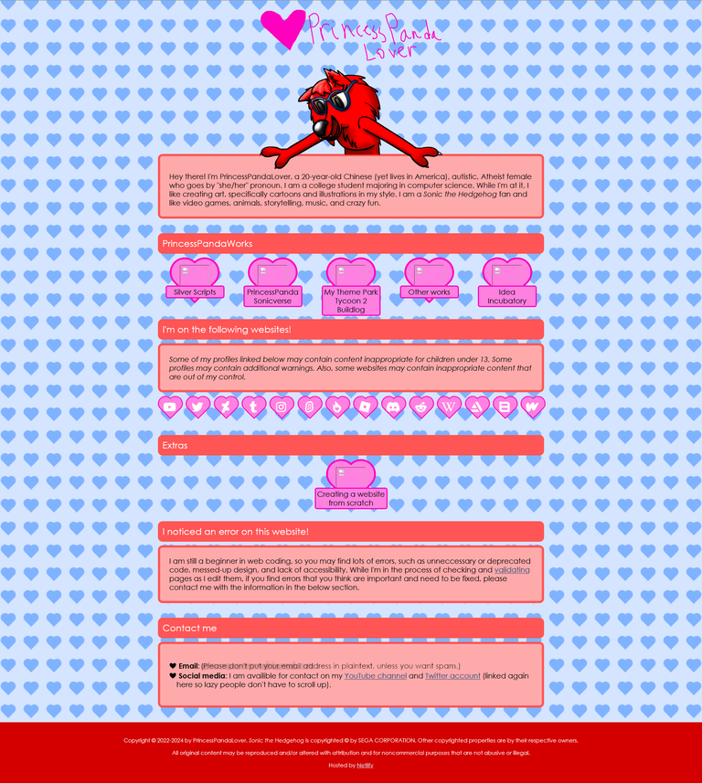 The website's homepage as of version 1.0 in May 2024