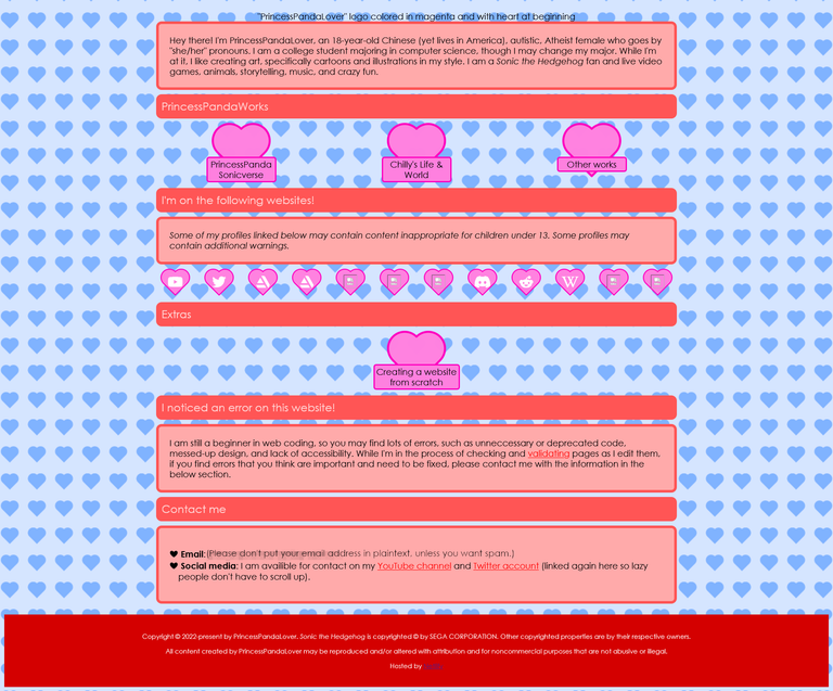 The website's homepage as of version 1.0 in 2022 on Trinket