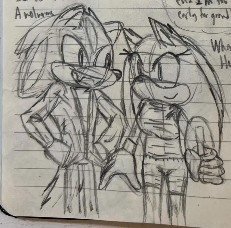 Sonic's parents, a wolverine father and Whisper the Hedgehog