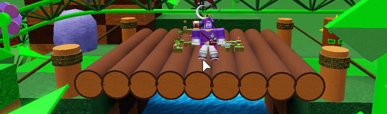 Me on bridge with added posts; rock is in background