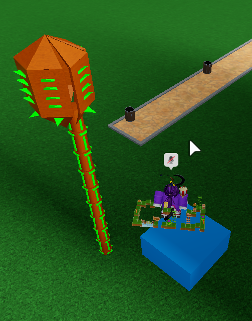 Incomplete palm tree prop with only leaves' base and stem