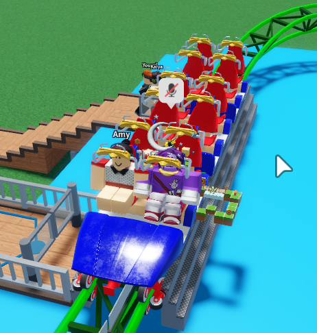 Me riding the Green Hill Zone ride with a guest named Amy