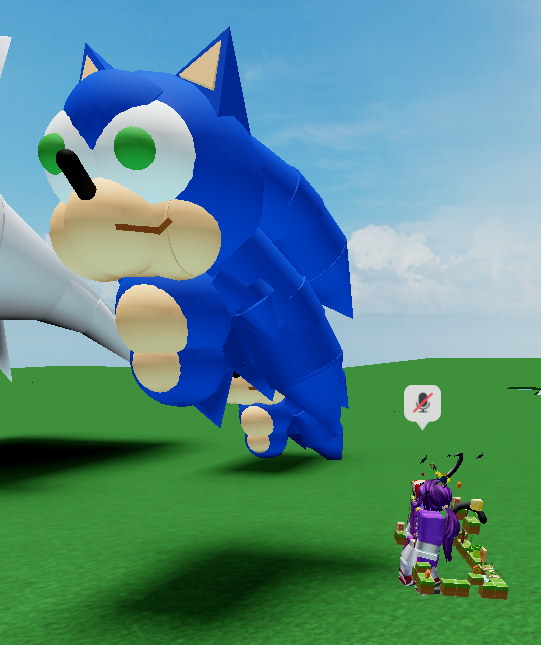 Me with Sonic prop, still only with head and torso